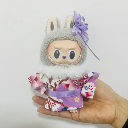 17cm Labubu V1-V3 Doll Clothes – Traditional Kimono Outfit Accessories, Fashion Gift