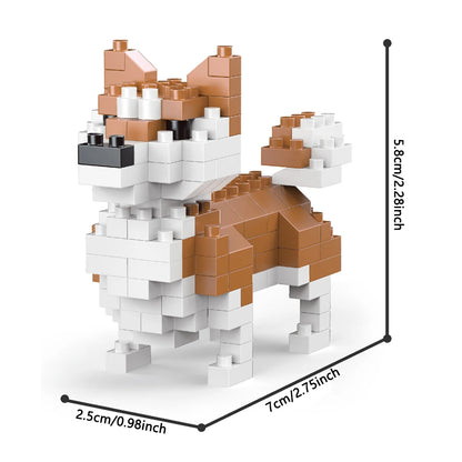 Mini Dachshund Dog Building Blocks Toy – Lifelike Construction Set for Kids & Adults, Fun Educational DIY