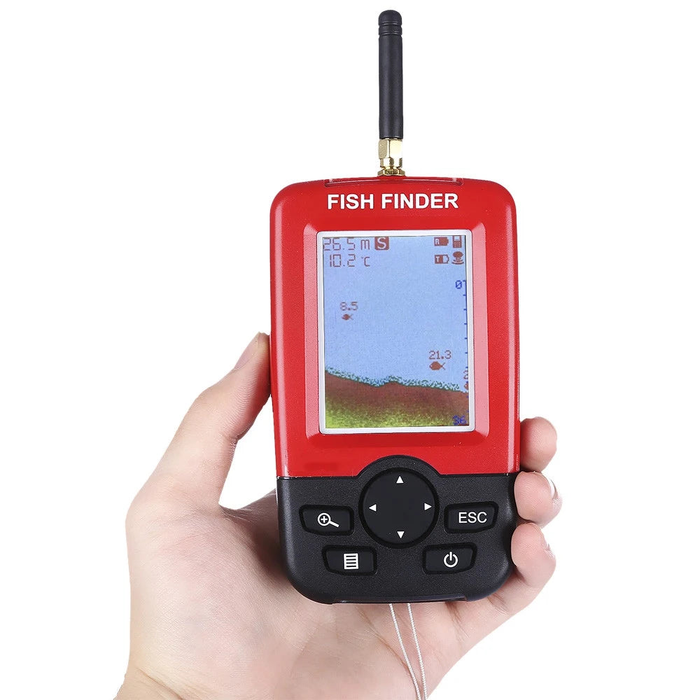 100M Portable Sonar Fish Finder – Echo Sounder with Fishing Lure, Alarm, and Transducer for Lake & Sea Fishing