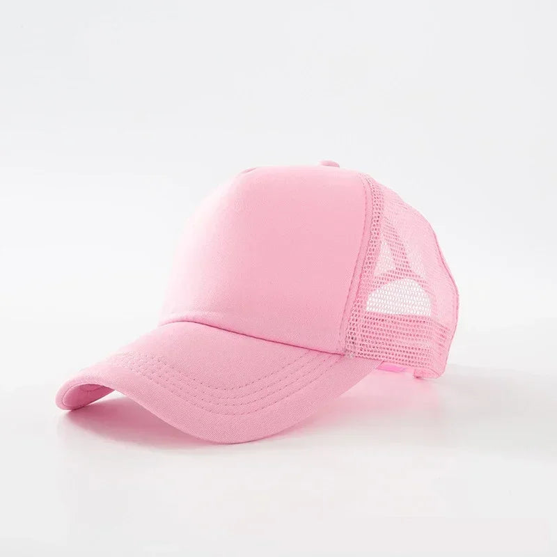 Custom Logo Trucker Hat - Adjustable Polyester Mesh Baseball Cap for Men & Women