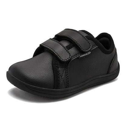 HOBIBEAR Kids Barefoot Shoes – Wide Toe Minimalist Lightweight Sneakers with Hook & Loop Artificial Leather for Boys and Girls