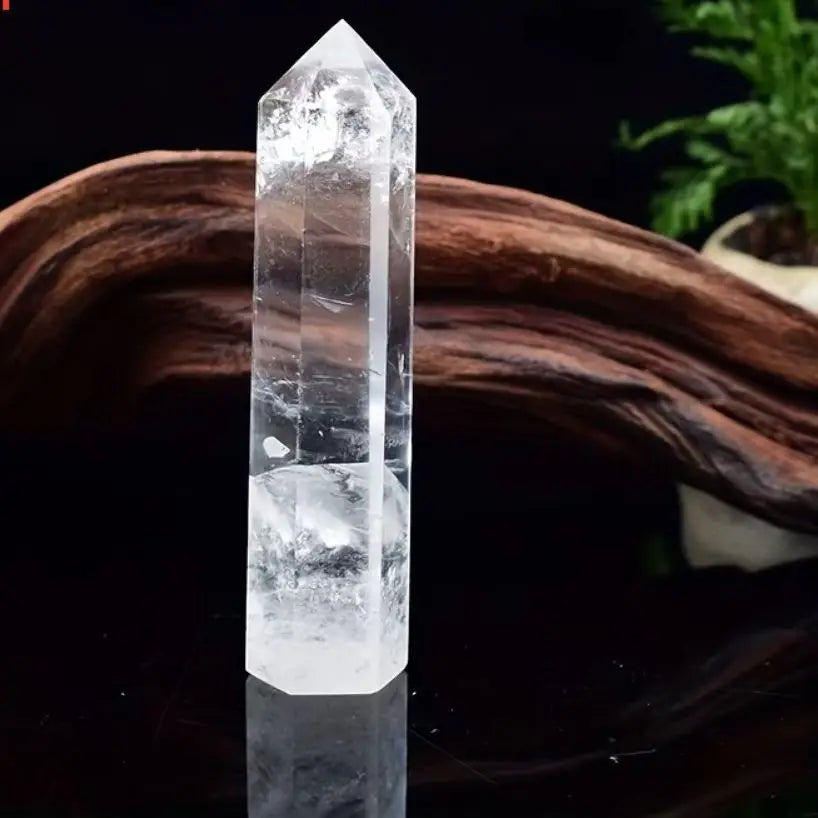 Clear Quartz Crystal Point - Natural Hexagonal Obelisk Stone Room Decor