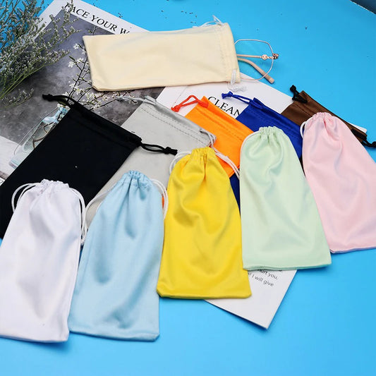 Microfiber Eyeglasses Storage Bag – Soft Portable Sunglasses Pouch for Scratch Protection, Lightweight Cloth Glasses Case for Travel
