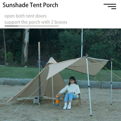 Camping Hot Tent with Chimney Window – Ultralight Tipi Teepee Pyramid Tent, Double Layer Bushcraft Shelter for 1 Person