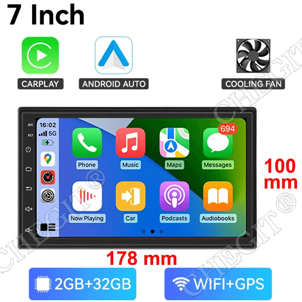 7/9/10-Inch Android 13 Car Radio - Wireless CarPlay, Bluetooth, 64GB Multimedia Stereo