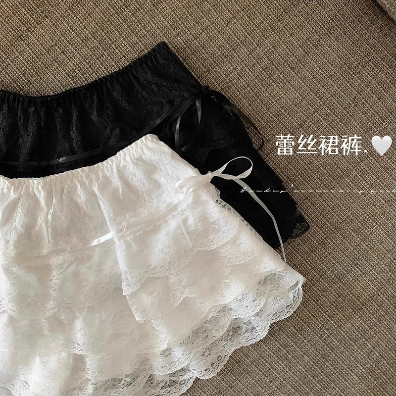 Floral Lace Lolita Safety Shorts: Women's Summer Petticoat Underpants - Fashion Princess Loose Shorts for Girls