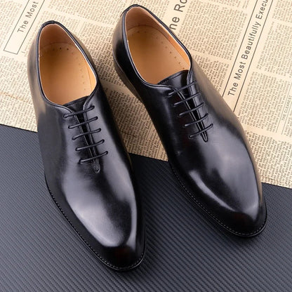 Men’s Handmade Leather Oxford Shoes - Comfortable Lace-Up Business & Office Dress Shoes