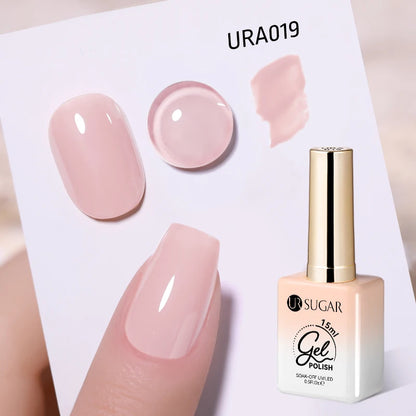 UR SUGAR 15ml Jelly Milky White Gel Polish – Translucent UV Soak Off Nail Art Varnish Semi-Permanent Fashion Nail Color
