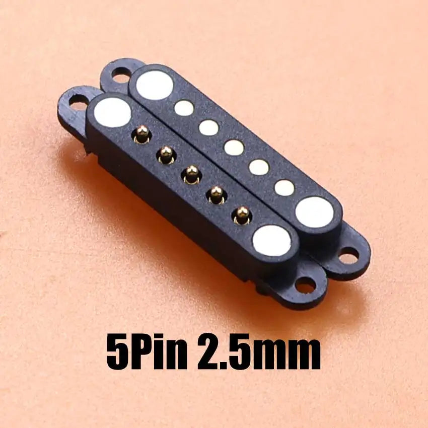 DC Magnetic Pogo Pin Connector - 2–8 Pin Spring-Loaded Male/Female Power Socket, 2.5/2.54/2.8mm Spacing