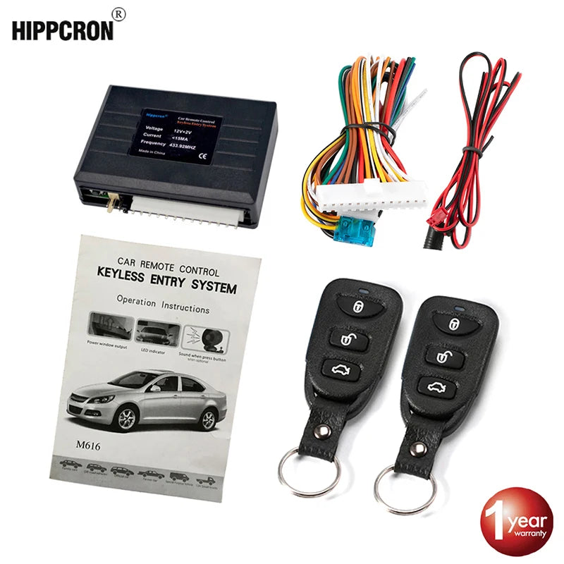 Car Remote Central Door Lock Kit - Keyless Entry System with Alarm & Remote Control