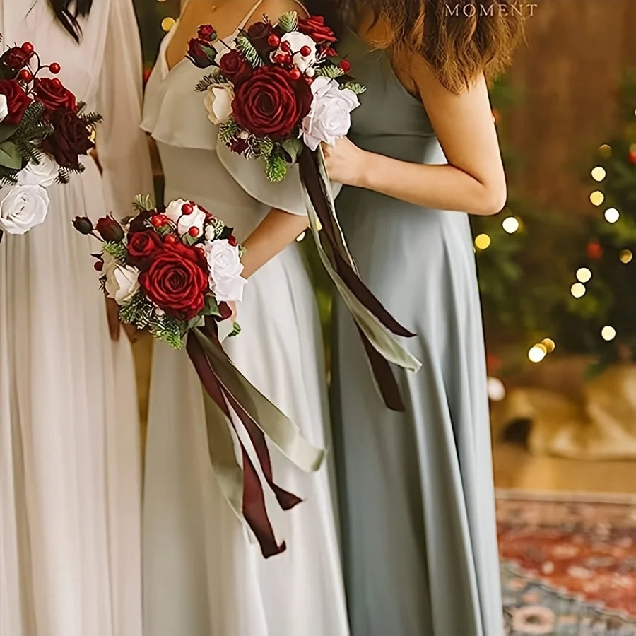 25pcs Artificial Roses with Stems – Fake Flowers for DIY Wedding Bouquets, Centerpieces & Home Party Decorations