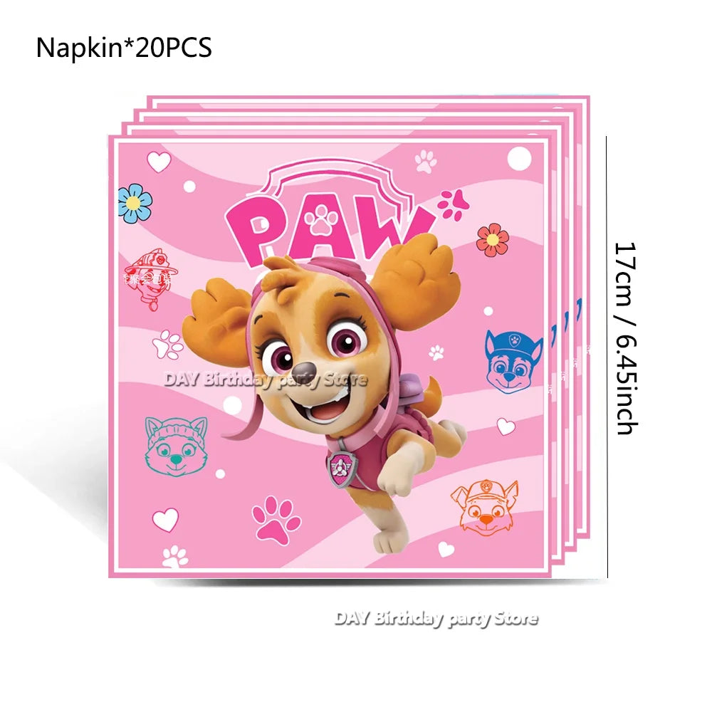 Paw Patrol Kids Birthday Party Supplies Set – Cups, Plates, Napkins, Gift Bags & Cake Toppers Decorations Kit