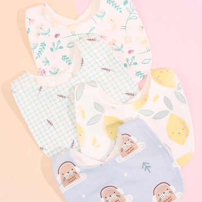 Cotton Baby Bib Set - Adjustable Soft Infant Feeding Bibs Burp Cloths Bandana Scarf for Boys & Girls