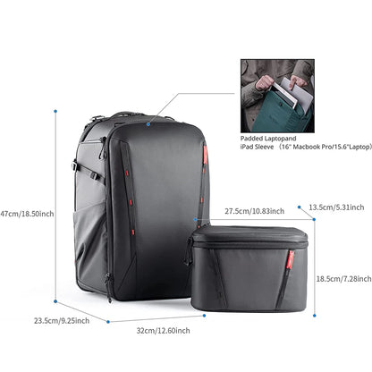PGYTECH OneMo 2 Camera Backpack – Waterproof Shoulder Bag for Canon, Fuji Cameras & 16" Laptop