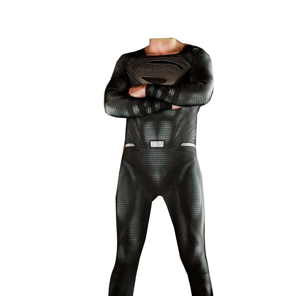 Adults Man of Steel Cosplay Costume — Superhero Zentai Bodysuit Jumpsuit for Halloween & Parties