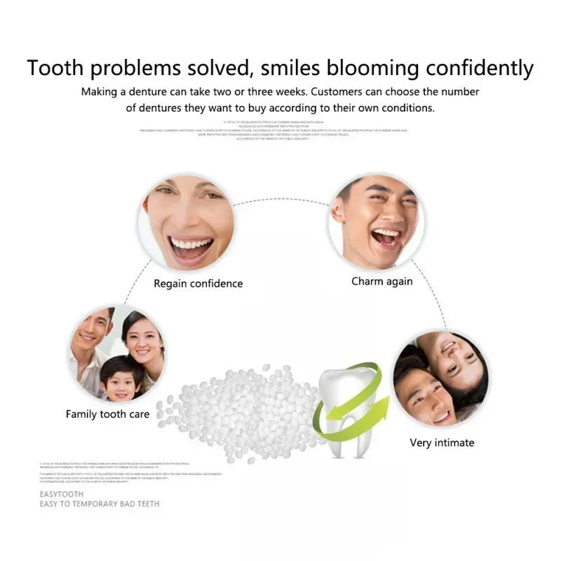 Temporary Tooth Repair Beads – Food Grade Dental Filling Material for Missing or Broken Teeth, False Teeth Glue, Denture Repair