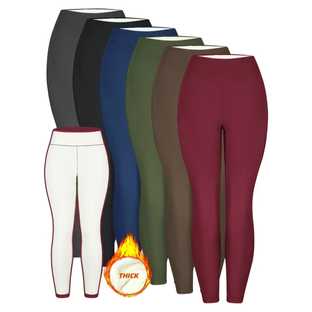 Women’s Velvet Leggings – High-Waist Thick Thermal Stretch Pants, Warm Winter Cold-Resistant Tights