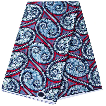 Shine African Ankara Wax Fabric - 6 Yards 100% Cotton Hot Stamping Print for Party Dresses, Sewing & Crafts