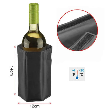 Non-Toxic Reusable Wine Cooler Sleeve – Universal Folding Bottle Chiller with Durable Ice Pack