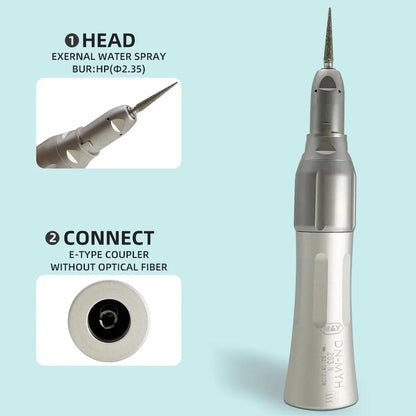 NSK FX23 Style Dental Low-Speed Handpiece Kit — Teeth Polishing Contra Angle with Air Motor, External Water Spray & 2/4H E-Type Connector