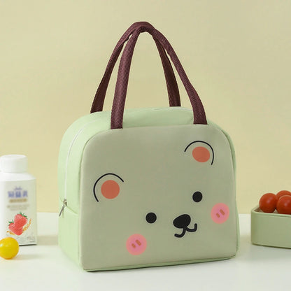 Cartoon Insulated Lunch Bag – Oxford Cloth Bento Box Carrier, Handheld Fresh-Keeping Ice Bag for Camping and Meals