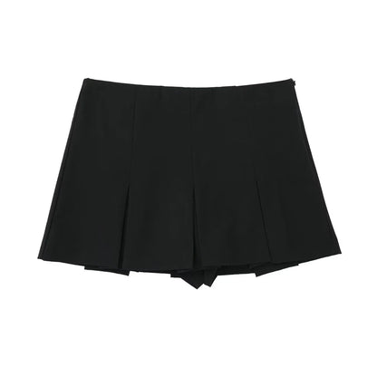 MUJER 2025 Women’s High Waist Pleated Mini Skort Shorts — Summer Basic Casual Holiday Shorts