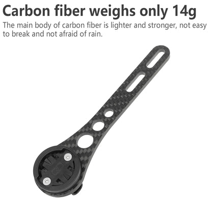 14g Carbon Fiber Bike Computer Mount - Lightweight Multifunctional Road Bike Light and GoPro Holder