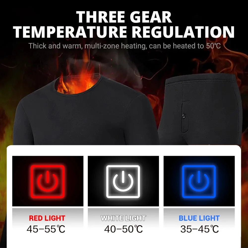 52-Zone USB Heated Winter Underwear for Men & Women – Thermal Electric Heating Jacket and Winter Clothing Accessories