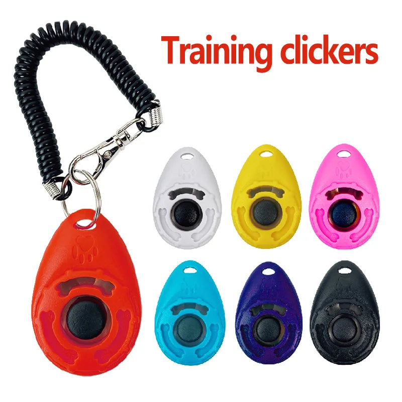 Dog Training Clicker – Adjustable Wrist Strap Pet Trainer for Cats & Dogs, Sound Keychain & Repeller Aid