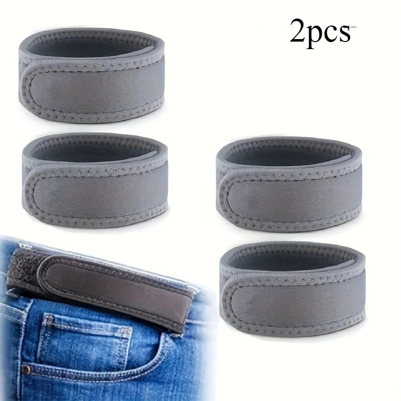 2-Pack Adjustable Elastic Waist Tightening Belts – Comfortable Abdominal Support Straps for Jeans & Trousers, Convenient Fit Accessories