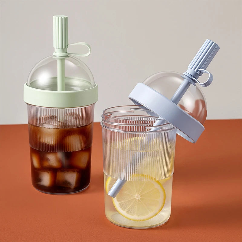 17oz Reusable Coffee Tumbler - Insulated Drink Cup with Lid and Straw for Home Office Travel