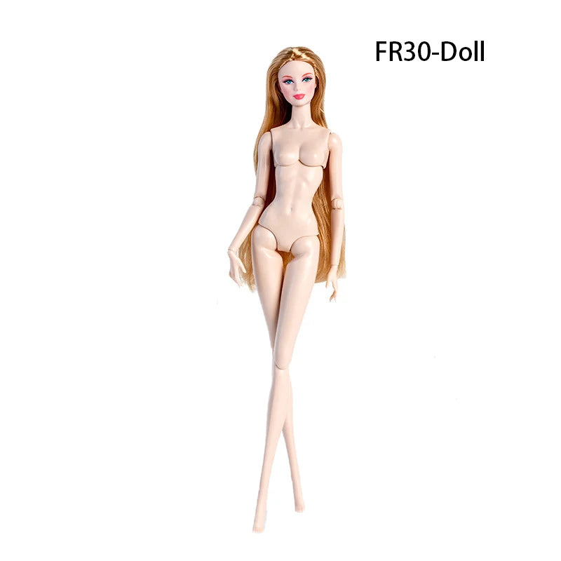 32cm European Supermodel Nude Doll – Original 1/6 Joint Figure with Multi-Color Skin and Exquisite Makeup, Full Series Collectible Toy
