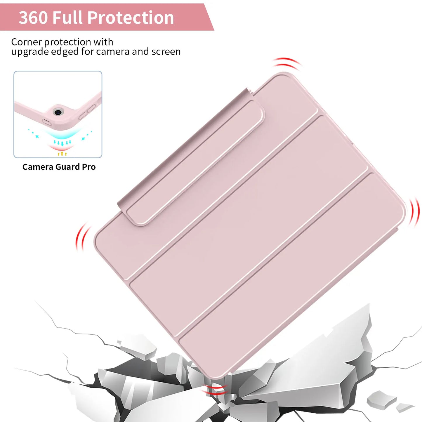Magnetic Case for iPad 10.2, Air, Pro 11/12.9 & Mini 6 – Detachable Back Shell for 2022 Models
