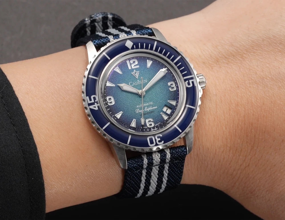 CADISEN Deep Explorer 2025 Automatic Mechanical Men’s Watch – Canvas Strap, NH35 Movement, Luminous & Waterproof Luxury Wristwatch