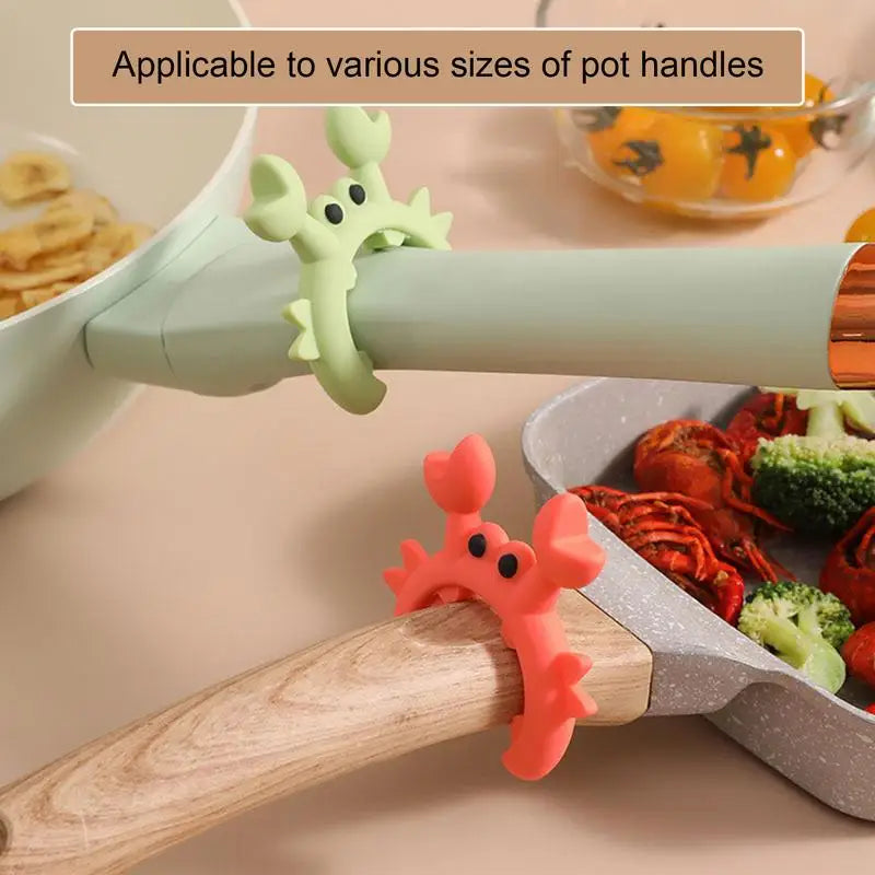 Crab Shaped Silicone Utensil Rest - Anti-Overflow Ladle & Spatula Holder Kitchen Countertop Gadget