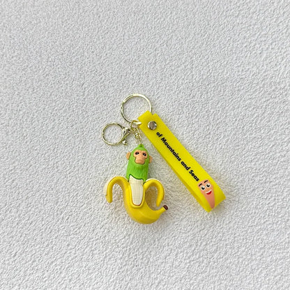 Italian Brainrot Cartoon Keychain – Funny Tung Tung Tung Anime PVC Key Ring Pendant Gift