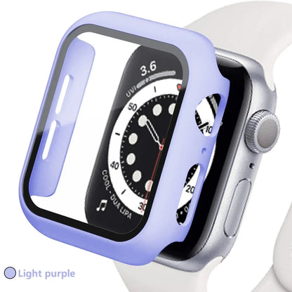 Tempered Glass Screen Protector Case for Apple Watch - Series 8 7 6 SE 5 4 3 Protective Cover Accessories 41mm 40mm 44mm 45mm 42mm