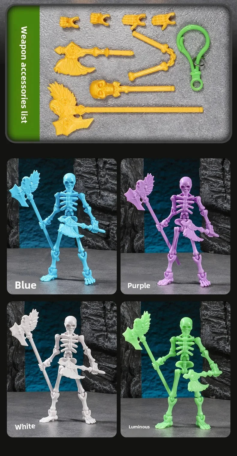 3D Articulated Skull Model – Assemble Action Figure for Anime, Games & Decoration