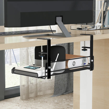 Under Desk Storage Rack Organizer – Hanging Office Basket Shelf, Workstation Partition Storage Solution for Office Desk Accessories & Space Saving Organization