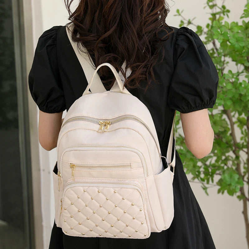 High-Quality Nylon Women's Backpack - Large Capacity, Versatile and Casual Travel Shoulder Bag for Teens