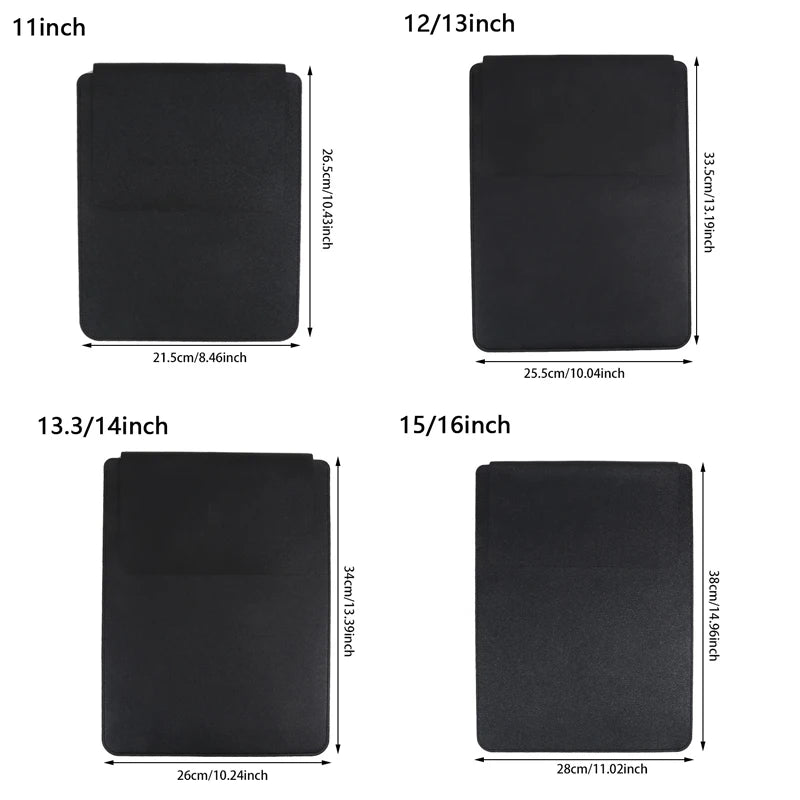 Universal PU Leather Laptop Sleeve - Ultra-Thin Portable Protective Inner Bag for 11–16 Inch Laptops