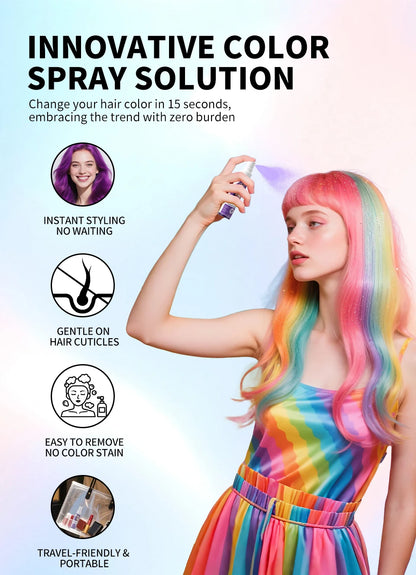 Temporary Hair Color Spray – 30ml DIY Hair Dye for Halloween, Parties & Instant Styling