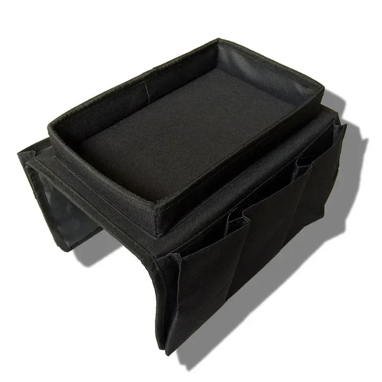Couch Armrest Storage Organizer — 6-Pocket Remote Control Holder Bag for TV Sofa