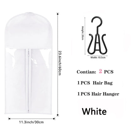 Extra Long Wig Storage Bag | Hair Extension Storage with Hanger for Wigs, Hairpieces & Extensions