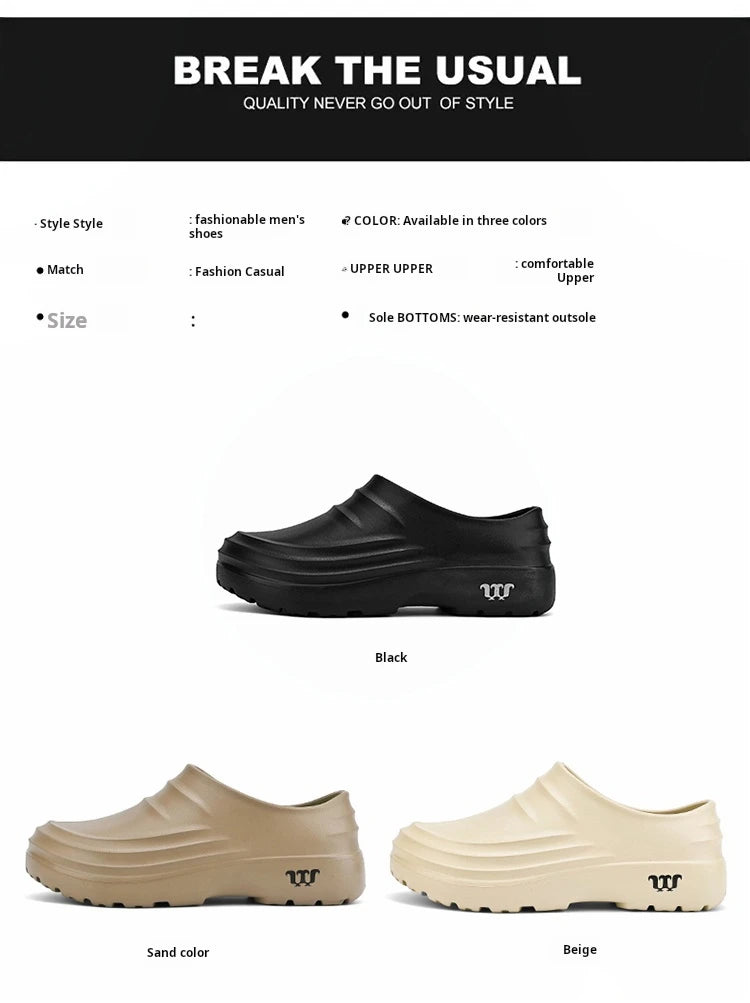 Summer Chef Shoes – Anti-Slip & Oil-Proof Work Slippers, Casual Trendy One-Step Fashion Sports Shoes