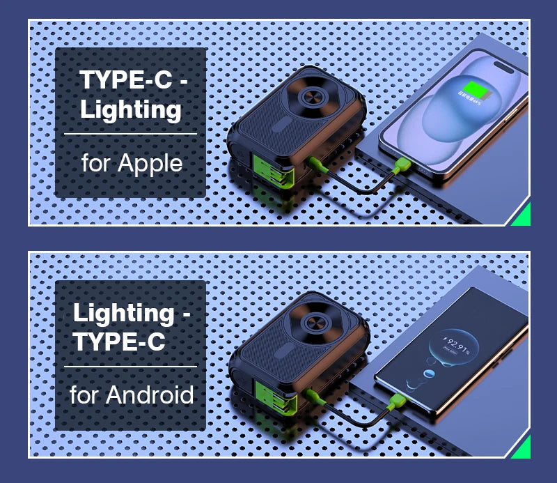 Magnetic Wireless Power Bank 20000mAh - Large Capacity Fast Charger with AC Plug, External Spare Battery for iPhone