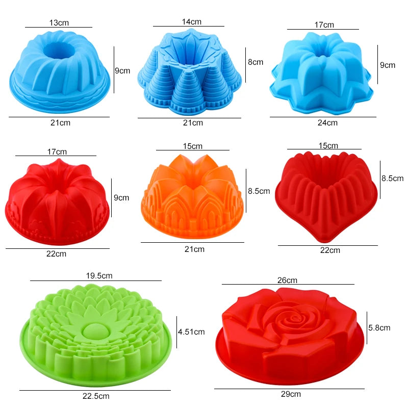Random Color 3D Shape Silicone Pastry Cake Mold - DIY Baking Dessert Mousse - Cake Baking Tools - Art Cake Baking Tray