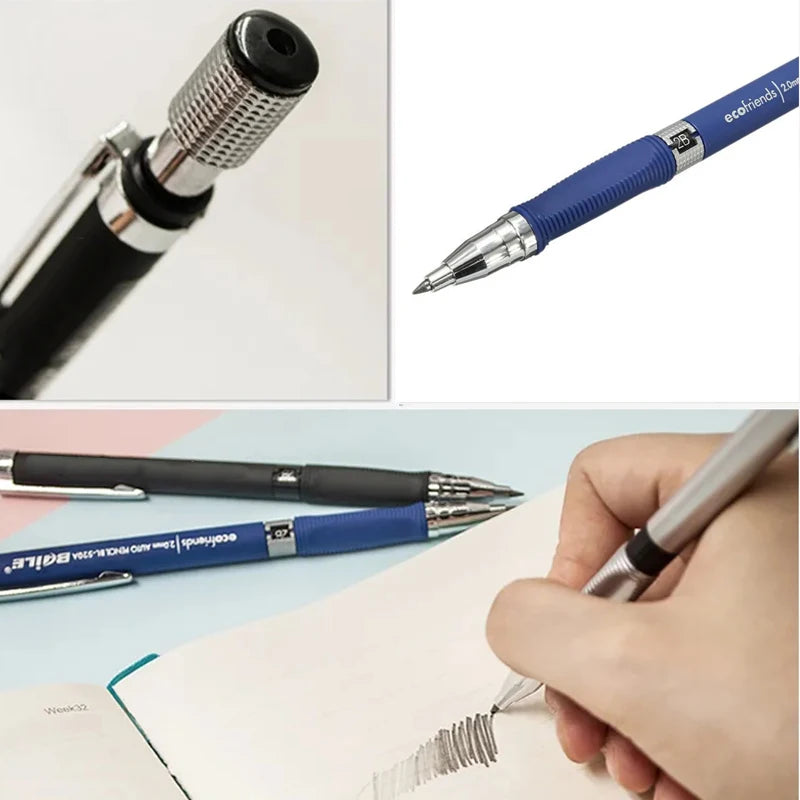 2.0mm Mechanical Pencil Set with 2B Black & Color Lead Refills – Automatic Drawing, Sketching & Writing Pencils for School & Art