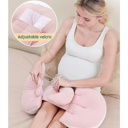 Pregnancy Body Pillow - Cotton Maternity Sleeping Pillow with Free Auxiliary Waist Support Cushion