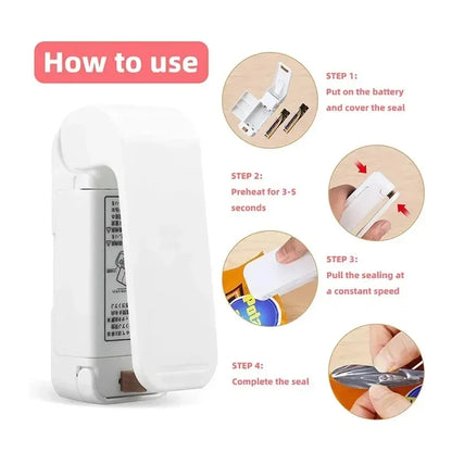 Mini Heat Sealing Machine – Portable Food Bag Sealer for Kitchen, Plastic Bag Closure & Packing Tool